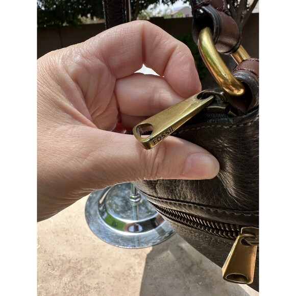 Fossil Genuine Leather Shoulder Bag Purse Black Size 8x8 Vintage Good Condition - Picture 5 of 11